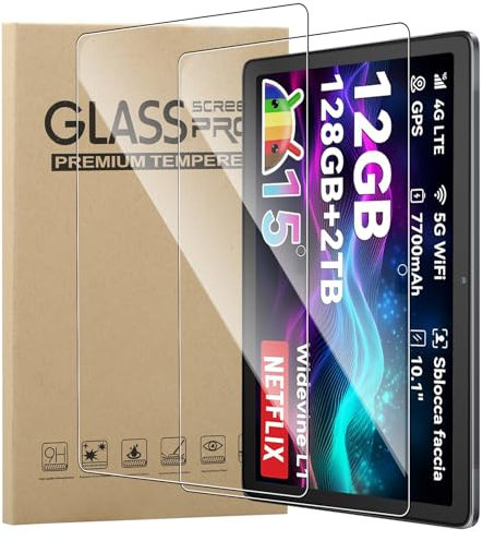 MEMELOKA Vetro Temperato per Blackview Tab 60 PRO/Tab60 PRO 10.1 Pollici, 2 Pezzi Durezza 9H Antigraffio HD [Anti-Impronta][Senza Bolle] Pellicola Protettiva per Blackview Tab 60 PRO