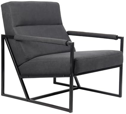 SVITA Chris Loungestuhl Cocktailsessel Polsterstuhl mit Armlehne Anthrazit