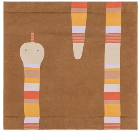 David Fussenegger Krabbeldecke gefüttert Juwel 'Schlange' 120 x 120 cm Braun