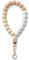 MORSUNBELA Cadena de teléfono móvil perlas cortas cordón blanco pulsera de teléfono móvil llavero correa para marrón claro