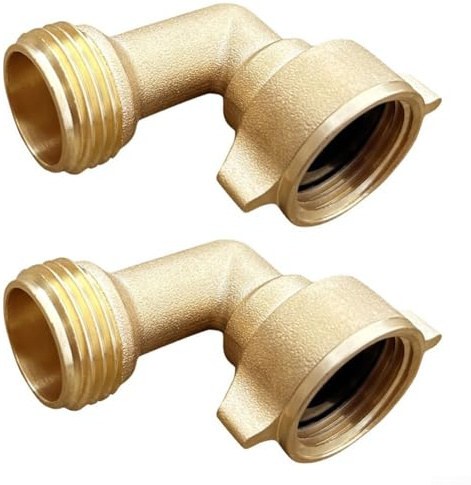 2 Stück Messing-Eckverbinder 90 Grad Winkel 3/4 Zoll Wasserrohrverbindung Rohrverbinder Kupfer Anschluss Fitting Verschraubung Installationszubehör Sanitär Bewässerung Garten
