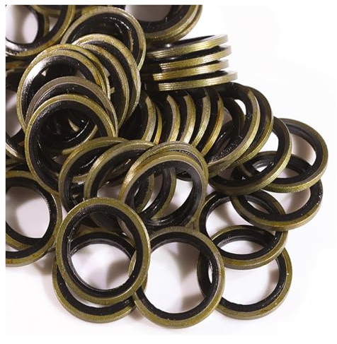 MAYyhem 50Pcs Bonded Washer Metall Gummi Öl Ablauf Stopper Dichtung Kombiniert Washer Abdichtung(M16)