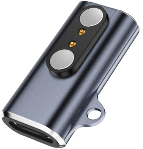 YAOGUI Adaptador de carga eficiente USB C a 2 pines de 2,8 mm para auriculares de conducción ósea, diseño de aluminio con luz LED, adaptador de conexión de reloj inteligente