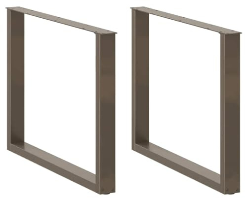 BOWEKAM Meubles, accessoires de table, pieds de table, pieds de table basse en forme de U, 3 pièces en acier naturel, 100 x (72–73) cm en acier