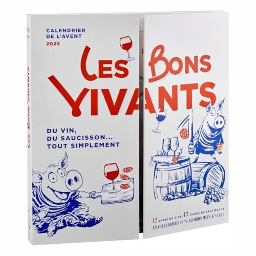 Calendrier de l’Avent Vin & Saucisson “Les Bons Vivants” – Nouveauté 2026 – 12 vins x 40 mL et 24 croq’saucissons – Dégustation gourmande, idée cadeau originale homme/femme