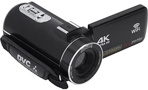 RASTKY 4K HD Digital Camcorder mit WLAN 3 Touchscreen 18x Videokamera Fotografie, Akku und Mikrofon Enthalten