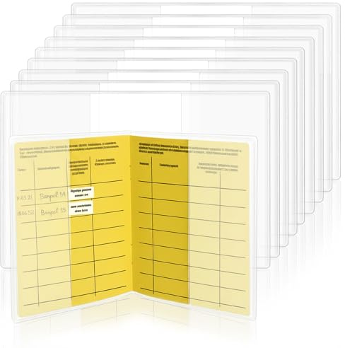 10 Stück Impfpass Hülle 137 x 197mm, Ausweishülle A7 Doppelhülle, Impfausweis Hülle, Schülerausweis Ausweishülle, Klappbar Wasserdichte Kartenhülle, Glasklare Schutzhülle für Blutdruck Pass, Reisepass