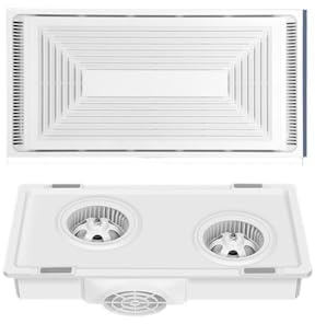 AILIUXIAOYAN Ventilateur Ventilateur d'extraction de plafond intégré for cuisine et salle de bain - Puissant, silencieux, ultra-mince (9 cm), double moteur, ventilation