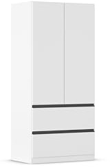 Rauch Möbel Costa, Kleiderschrank, Farbe Weiß, Breite 91 cm | Schrank, 2-türig, 2 Schubladen, Push-to-open, Zubehör Premium, für Schlafzimmer, Kinderzimmer, Babyzimmer, Garderobe