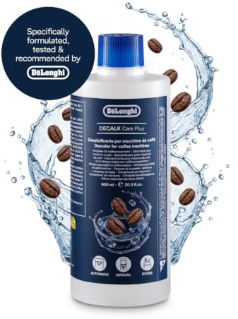 De'Longhi EcoDecalk Plus - Descalcificador para Cafeteras 6 Dosis | Solución Descalcificadora, Fórmula de Origen Vegetal, Mantenimiento de Cafeteras, Botella de 600 ml, Biodegradable, DLSC506