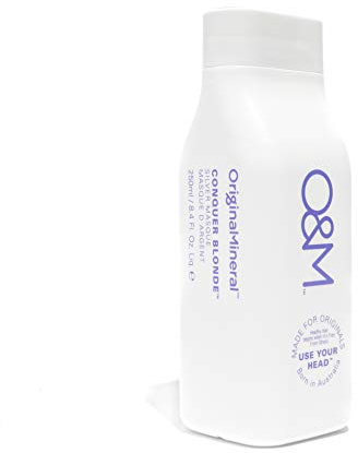 O&M Conquer Blonde Silber Haarmaske I Anti Gelbstich Maske leuchtend kühles Blond I Haarkur Blondes Haar intensiv wirkende violette Farbpigmente I Wohltuende & natürliche Haarpflege I 250ml