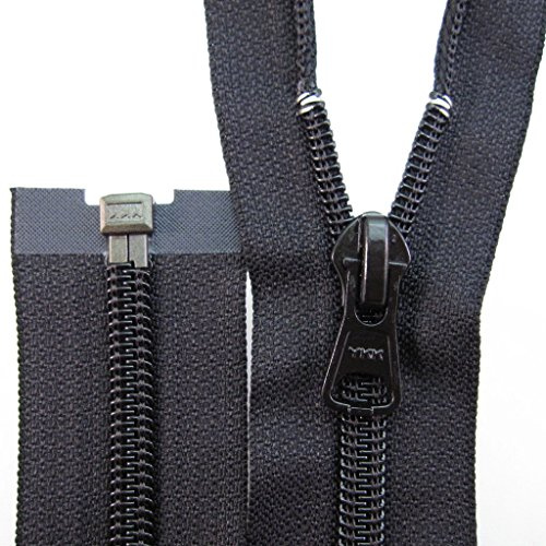 YKK Reißverschluss Spirale 76cm Schwarz teilbar Kunststoff Jacke Mantel Latzhose