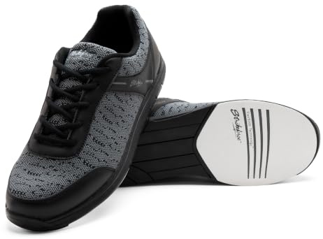 KR Strikeforce Scarpe da Bowling da Uomo Flyer Mesh Nero/Acciaio, Uomo Strikeforce Mens Flyer Mesh Scarpe da Bowling Nero/Acciaio, Acciaio, 42 1/3 EU