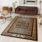 TAPISO Atlas Teppich Kurzflor Afrika Tiermuster Tiger Leopard Rahmen Braun Beige Schwarz Bordüre Wohnzimmer Schlafzimmer Modern Design ÖKOTEX 70 x 130 cm