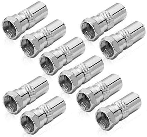 conecto Adapter F-Stecker auf IEC-Koax-Stecker, Antennen-Adapter für TV-Antennenverkabelung (10 Stück)