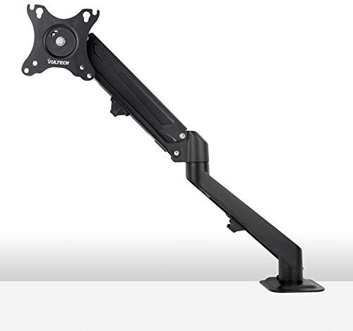 Vultech TTV-02LITE Supporto Monitor Braccio per 17-27 PC Schermi - Supporto da Tavolo a Braccio Singolo, Movimento Completo, Girevole Regolabile con Morsetto VESA 75x75mm-100x100mm da 2kg a 6kg