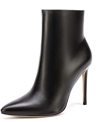 Castamere Stivali Donna Cerniera Polacchine Tacco a Spillo 10CM PU Nero Scarpe EU 40