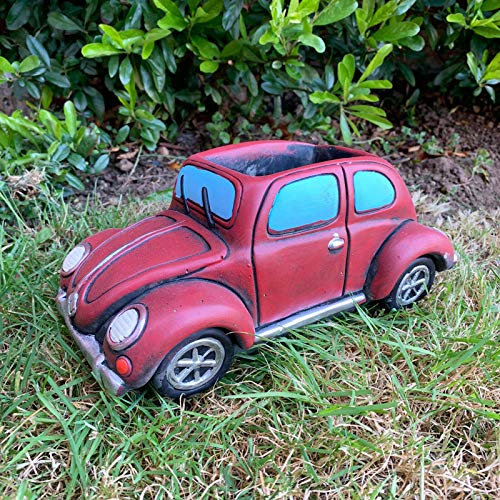 Dark Red French Car Cement Home Garden Plant Flower Seed Herb Pot Planter Gift 25cm