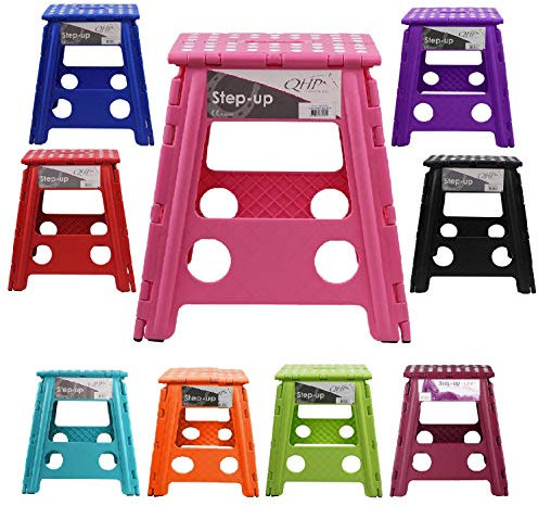 netproshop Klapphocker Step-up Faltbarer Kunststoff Hocker Belastung bis ca 100 Kg Farbwahl, Farbe:Bordeaux
