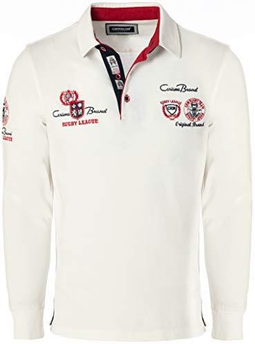 CARISMA Casual Herren Longsleeve Langarmshirt Sweatshirt Poloshirt Regular Fit mit Hochwertigen Stickerei 3433,Weiß,XL