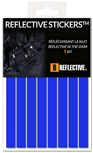 B REFLECTIVE - Kit 8 Aufkleber Retro Reflektierende Bänder Roller, Fahrrad, Motorrad,... - Aufkleber Multi Supports - 3M™ Technologie - Hohe Sichtbarkeit - Optimierte Haftung - Schwarz
