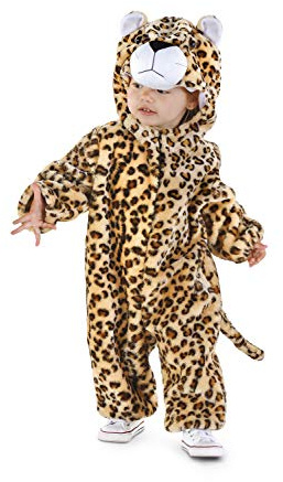 Rubies Disfraz Leopardo para bebés, Jumpsuit con cola y gorro, Talla 12-18 meses, Oficial Carnaval, Fiestas, Cumpleaños y Halloween