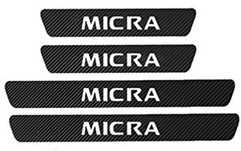 JABL 4Pcs Auto Carbon Fiber Türschweller Trittplatten, für Nissan Micra K11 K12 K13 K14 2000-2020 Threshold Pedal Anti Scratch Aufkleber Trim Protection, Auto Styling Zubehör