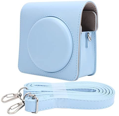 Bindpo Instant-Kameratasche, PU-Leder-Schulterkameratasche Abnehmbare Kameraabdeckung mit Schultergurt für Square SQ1(Blau)