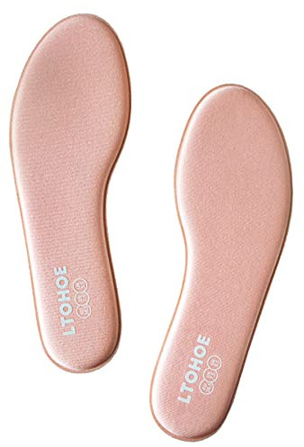 Memory Foam Insoles for Women, Cushioned Shoe Insoles for Running Shoes, Trainers, Work Boots and Walking Shoes, Shock Absorbing Foot Pain Relief Comfort Inner Soles Pink 6 UK