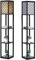RELAX4LIFE Stehlampe 3 Regale, Standlampe vertikal, Standleuchte für Lampe bis 60W, Stehlleuchte E27 Fassung, Nachttischlampe für Wohnzimmer & Schlafzimmer & Büro, 26 x 26 x 160cm, schwarz (Modell 2)