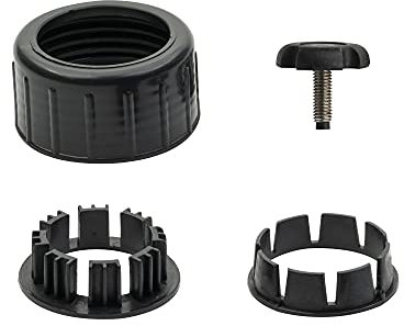 paramondo Kit de rechange pour pied de parasol standard rond, 2 bagues d'adaptation, 1 bouchon à vis, 1 vis moletée