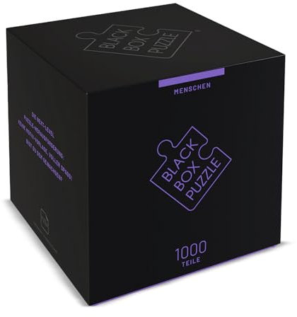 Black Box Puzzle 1000 Teile, Blackbox mit Überraschungs-Motiv ohne Vorlage, Impossible schwer für Erwachsene und Kinder ab 14 Jahren, Puzzle Box Menschen Edition 2021