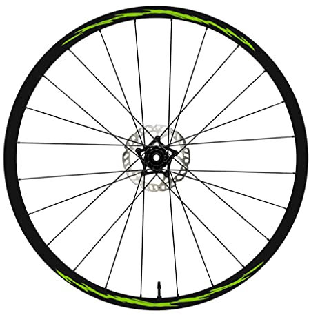 DualColorStampe Felgenaufkleber für Fahrrad, 26 Zoll – 27,5 Zoll – 28 – 29 Zoll (66 cm), für Fahrrad, MTB-Zubehör, B0041 (26 Zoll, Neongrün)