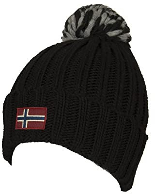 Napapijri Mütze mit Revers und Bommel Artikel NCNCNP0A4FRZ SEMIURY W 2 Made in Italy, 041 Black, Einheitsgröße