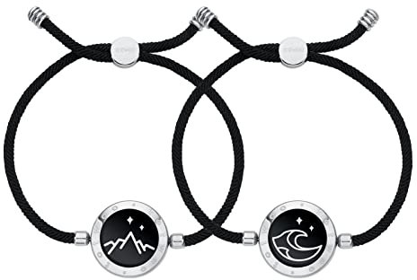 TOTWOO Pärchen Armband Paar Geschenke Partnerarmbänder mit Berührung Fernbeziehungsgeschenk für Lange Distanzen Liebes Vibration & Aufleuchten Bluetooth Pairing Schmuck