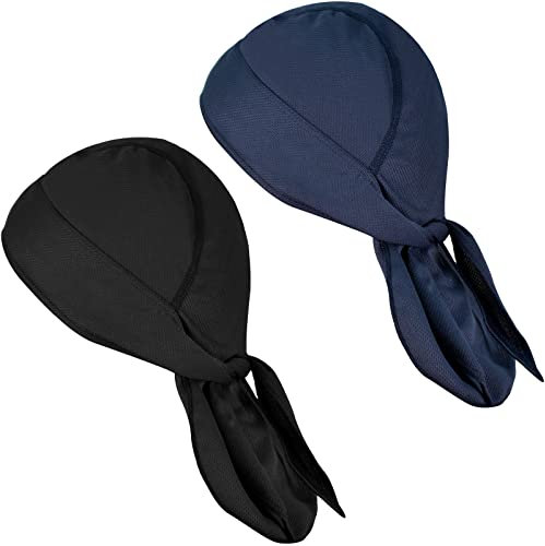 Tolenre 2 Stücke Radsport-Bandana für Herren, Kopftuch Fahrrad Stirnband, Schweißableitend und Schnell trocknend, Bandana Beanie Sporthaube Kappe Cap Durag für Motorrad Laufen Joggen