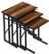 furniChic 3er Set Beistelltisch Couchtisch Stapelbar Sofatisch Satztisch Kaffeetisch Laptoptisch Wohnzimmertisch Industrie-Design Barocker Nussbaum