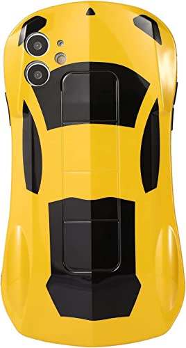 SGVAHY Handyhülle für iPhone 11 Pro - Niedliche Kawaii Cool Auto Cartoon 3D Hülle - Weiche Silikon Bumper Stoßfeste Abdeckung Schutzhülle für Frauen Männer Gelb