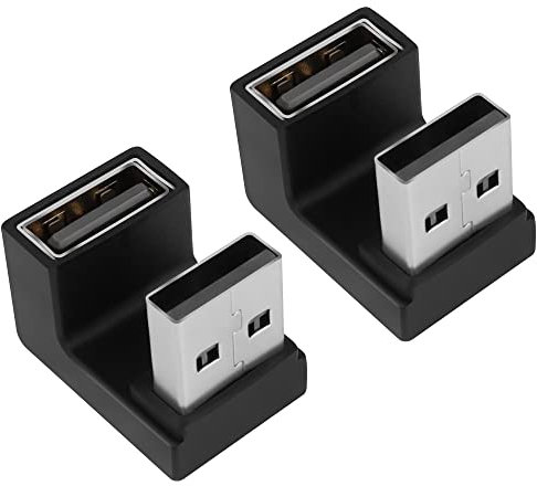 QIANRENON U Winkel USB 3.1 Adapter Konverter 10Gbps USB Stecker auf Buchse 180 Grad Winkel Koppler Anschluss, für Datenübertragung OTG 3A Laden,für PC Laptop Mobile Stromversorgung,2Pcs (Buchse Oben)