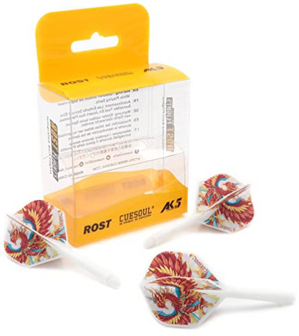 CUESOUL ROST Integrierter Dartschaft und Flights Standardform, mit Design mit Vier mythologischen Symbolen, 3er-Set