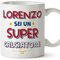 Mugffins Tazza Personalizzata in ceramica per CALCIATORE uomo 11 oz / 350 ml - In italiano - Sei Super - Idea regalo per compleanno, anniversario, natale, laurea