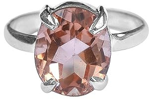 Meadows Morganit-Quarz-Ringschmuck, massiver 925er Sterlingsilberring, Ringe für Frauen, Ringgröße 7 USA