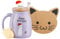 Katzen Tasse Weihnachten Süße Keramik Kaffeetasse mit Deckel Weihnachtsgeschenke für Frauen Kinder,Edelstahl Löffel, Neuheit Morgen Cup Tee Milch Becher Teetasse mit Deckel und Sieb 380ML