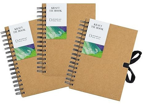 Blue Acorn Skizzenbuch, A5, Kraftpapier, 21 x 15 cm, 3 Stück, 40 Seiten (200 g/m²), braunes Kraftpapier, perfekt zum Zeichnen, Malen und Scrapbooking