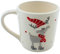 Dekohelden24 Keramik Weihnachts-Tasse, Kaffeetasse mit niedlichem Elch, Größe L/B/H 13 x 9 x 9,5 cm, Fassungsvermögen ca. 300 ml, spülmaschinenfest