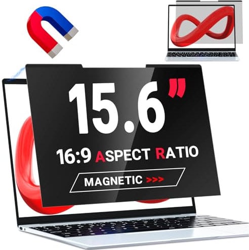 ZOEGAA Magnetischer Laptop Sichtschutz 15.6 Zoll 16:9 für Lenovo Hp Dell Acer Asus, Abnehmbarer Anti Blaulicht Sichtschutzfolie Blickschutzfolie Laptop 15,6 Entwickelt&Produziert Fabrik