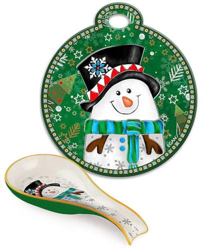 Egan Set sotto pentola e poggia mestolo Natalizio raffigurato Pupazzo di Neve. La referenza è: 120092