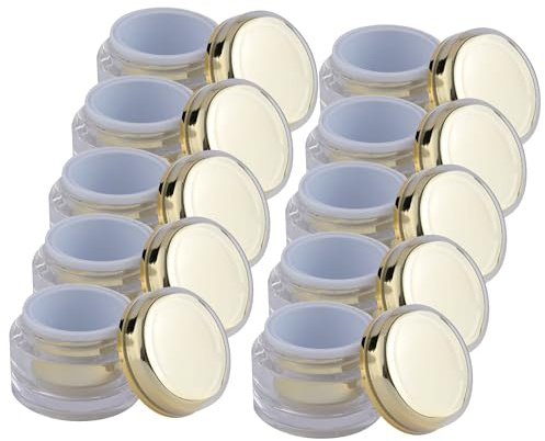 10 Gel Dosen 5ml Tiegel leer Acryl Gold Cremedosen Selbstabfüller