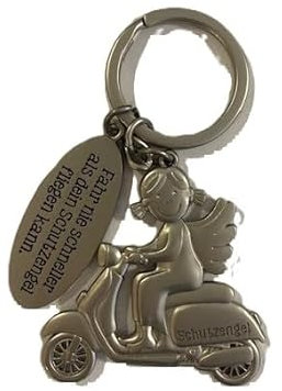 Depesche 11343-013 Schutz-Engel Schlüssel-Anhänger für Männer und Frauen aus Metall, Glücksbringer für Roller-Fahrer, ideal als kleines Geschenk für die Liebsten unterwegs