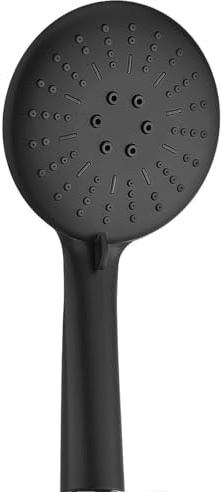 Sanixa Handbrause Schwarz 3 Funktionen mit Massagefunktion, Antikalk-Düsen | Moderne Duschbrause, Duschkopf und Brausekopf rund, 12 cm Durchmesser – Brause aus Kunststoff für Bad, Dusche und Badewanne